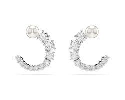 Swarovski Matrix oorbellen 5701602 | zilver wit Swarovski sieraden, elegante crystal detail, luxe uitstraling, oorstekers