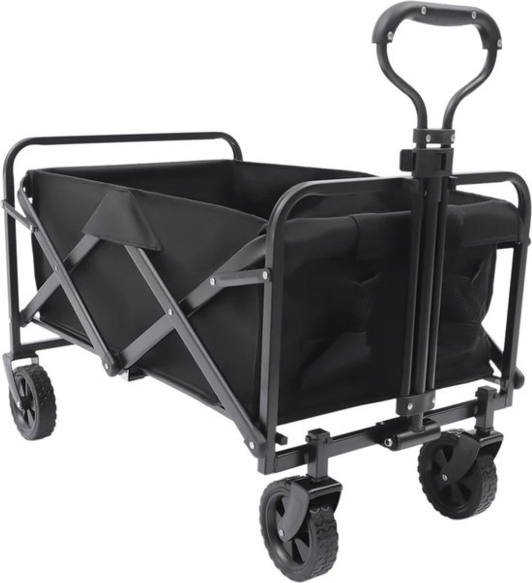 Gran Vida® - Bolderkar - 80KG Draagvermogen - In Hoogte Verstelbare Handgreep - 105 Liter Inhoud - Opvouwbaar - Zwart