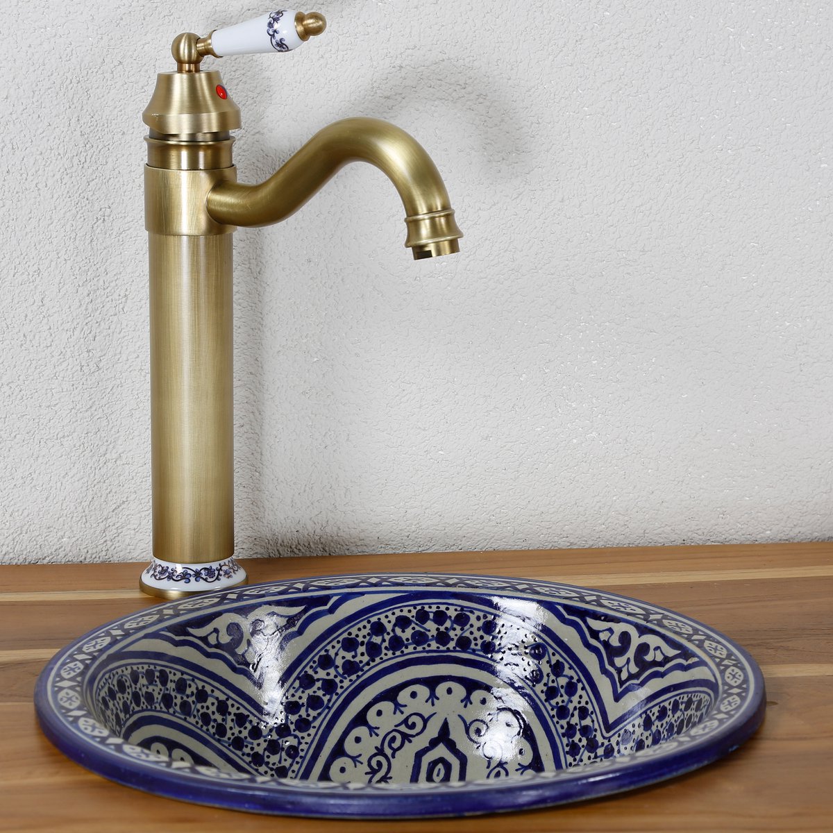 Keramiek wastafel - Handgemaakt in Fez, Marokko