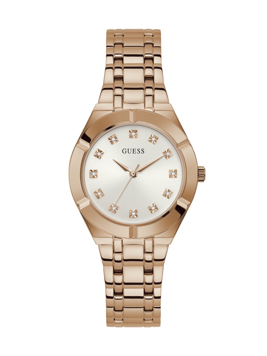 Guess Crystalline Analoog Horloge Roségoudkleur Case: 100% Stainless Steel | Armband: 100% Stainless Steel 36 mm GW0114L3
