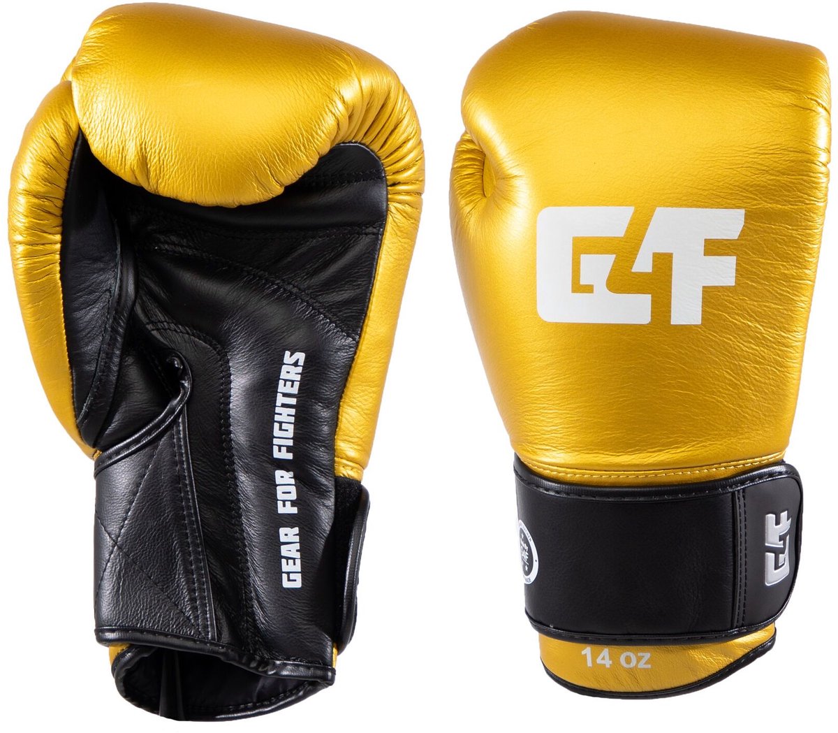 Gear4Fighters Bokshandschoenen - Kickboks Handschoenen - Thai Pro (leer) - Goud - 16 Oz