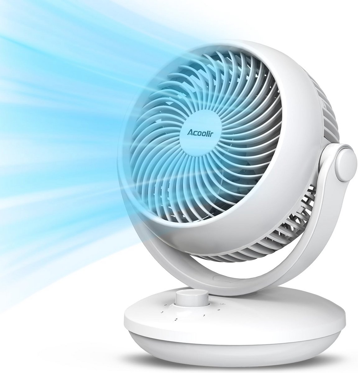 Tafelventilator met 3 Snelheden en Oscillatie - Draagbare Koelventilator voor Thuis en Kantoor