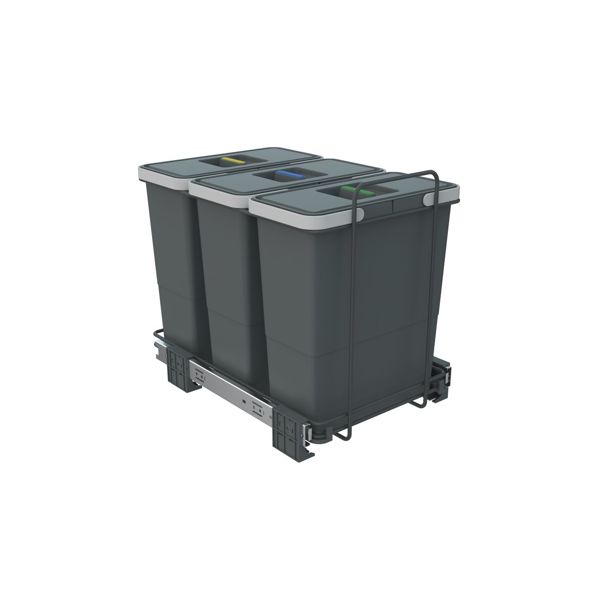 Ecofil PF01 34B4 Afvalbak 12+12+12L met deksel volledig uitschuifbaar voor kastbreedte vanaf 40 cm