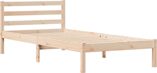 vidaXL - Bedframe - Bruin - 225,5 - x - 85,5 - x - 69,5 - cm - Massief - vurenhout