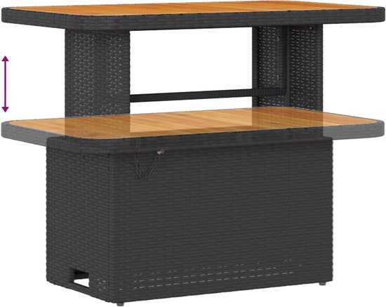vidaXL - Tuinbank - Set - 10 - st - 9-zits - Zwart - en - Crème - poly - rattan