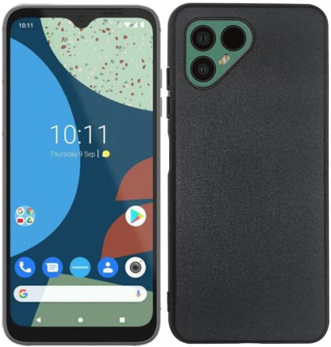 Zachte TPU telefoonhoes voor Fairphone 4 - Zwart