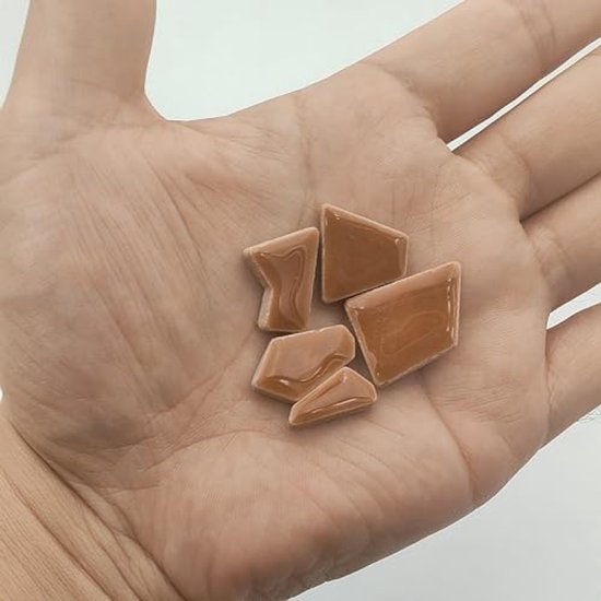 200 g onregelmatige keramische mozaïektegels om te knutselen, 0,5 x 2