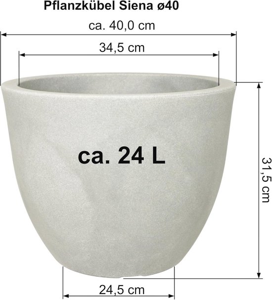 MePla Siena Ronde plantenbak, weerbestendige plantenbak, UV-bestendige