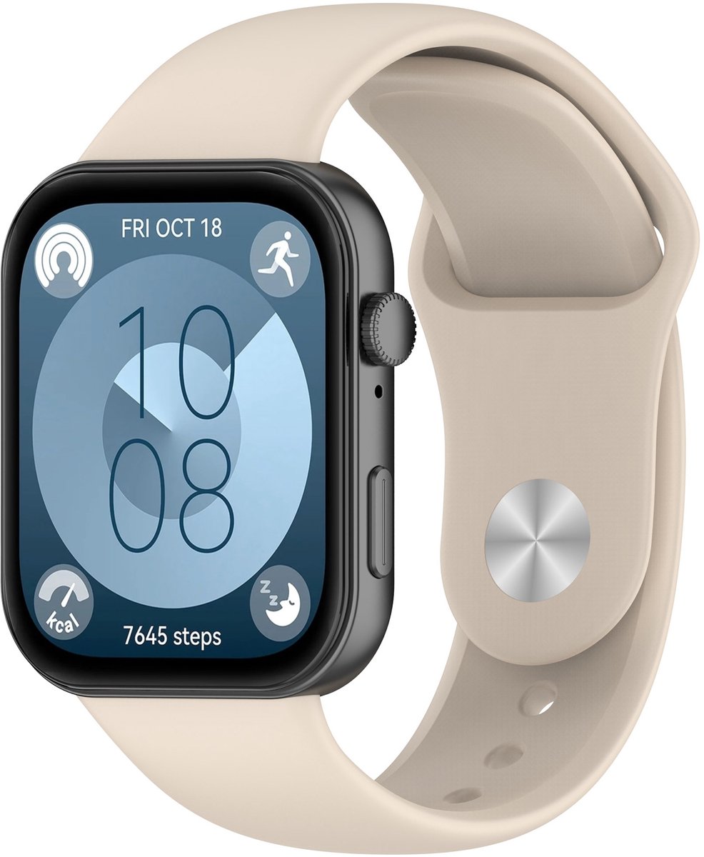 By Qubix - Siliconen sportband - Beige - geschikt voor Huawei Watch Fit 3 / Fit 4