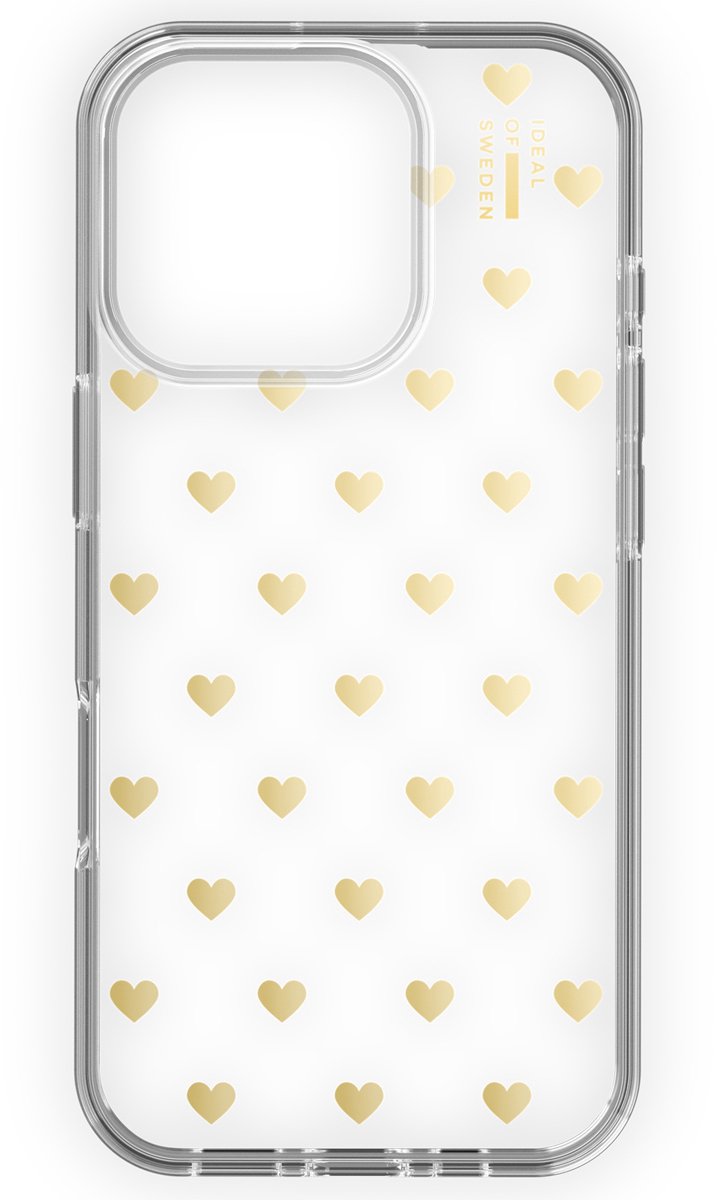 iDeal of Sweden Mirror Case geschikt voor iPhone 16 Pro - Golden Hearts