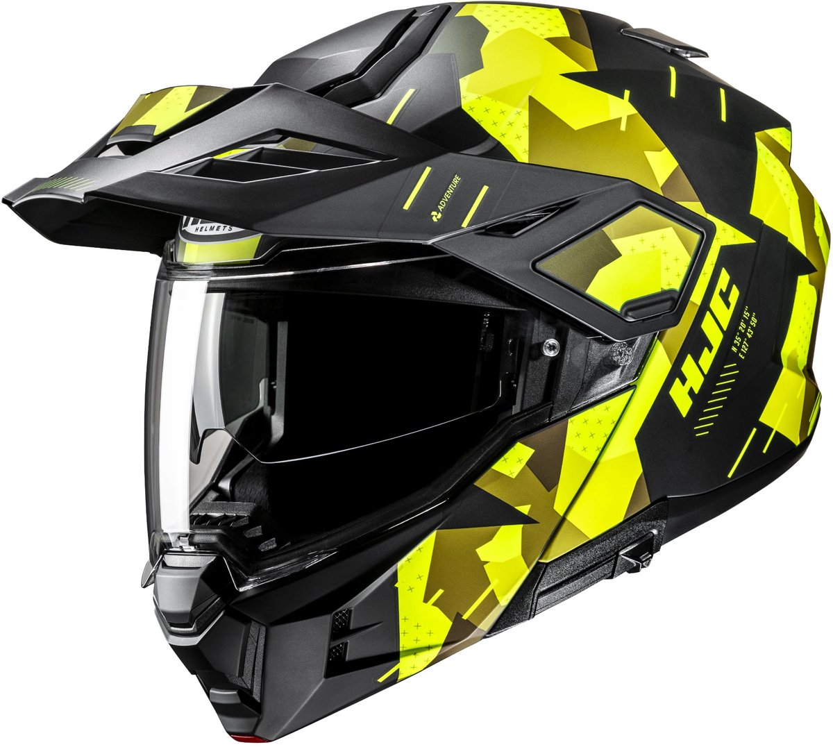 HJC i80 Roki Zwart Geel Adventure Motorhelm - Maat L - Helm