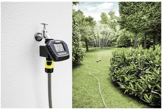 Kärcher watertimer WT 4 (sproeien tot 120 min, automatisch start/stop, afneembaar display, incl. kraanaansluiting en voorfilter, 9 V vereist - niet inbegrepen