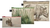 Pochettes Zip LOQI - Rhinocéros, le gros morceau de tourbe, lièvre recyclé