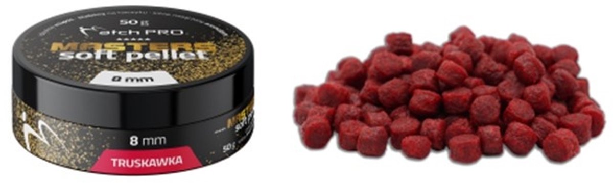 MatchPro Masters Soft Pellet 8mm - 50g - Smaak : Aardbei