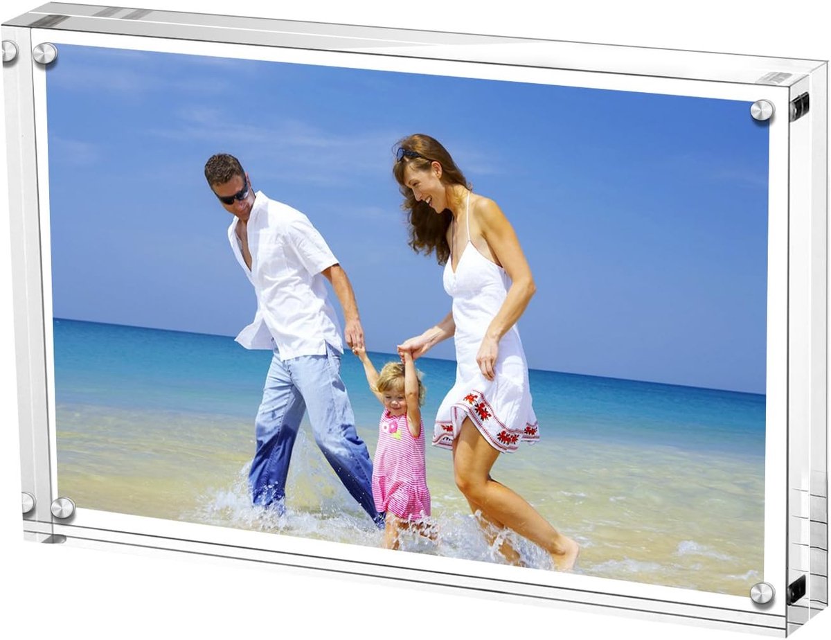 Ibenzoa Duurzame en Veilig Fotolijst voor 10x15 cm Foto's - Magnetische Sluiting Transparant