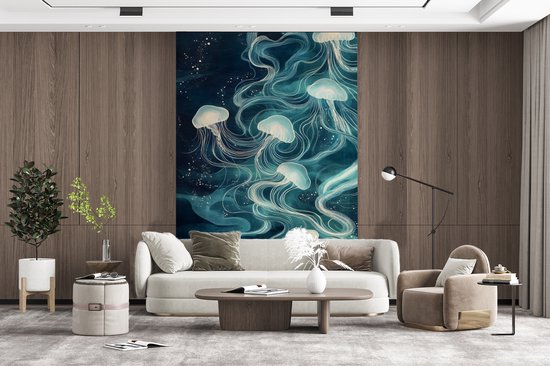 Behang - Fotobehang Kwallen - Zee - Wit - Golven - Breedte 200 cm x hoogte 300 cm
