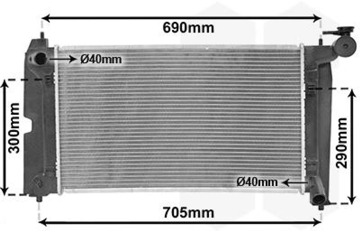 Van Wezel - RADIATOR VOOR TOYOTA AVENSIS T25 2003-2006 164000D200