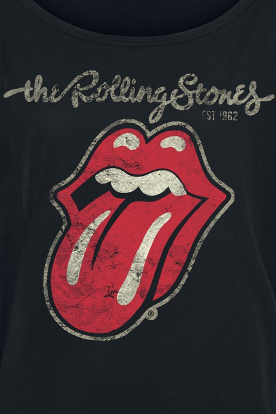 T-shirt noir des Rolling Stones, The Plastered Tongue, taille L