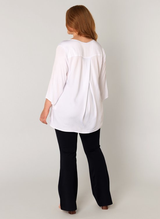 BASE LEVEL CURVY Yanina Blouse - White - maat 1(48)