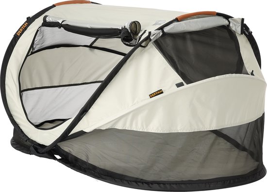 Deryan Peuter Luxe Campingbedje - Inclusief zelfopblaasbare matras - Inclusief leren handvatten - Ivory van Deryan — afbeelding 2