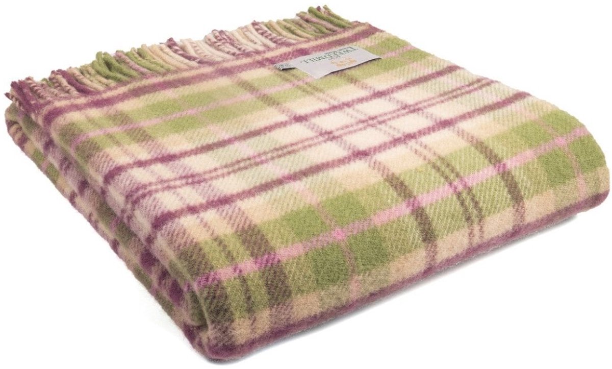 Plaid Tartan Cottage Roze - 150x183 - Nieuw Wol - Tweedmill UK