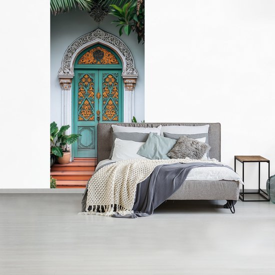 Behang - Fotobehang Deur - Patronen - Planten - Breedte 120 cm x hoogte 240 cm