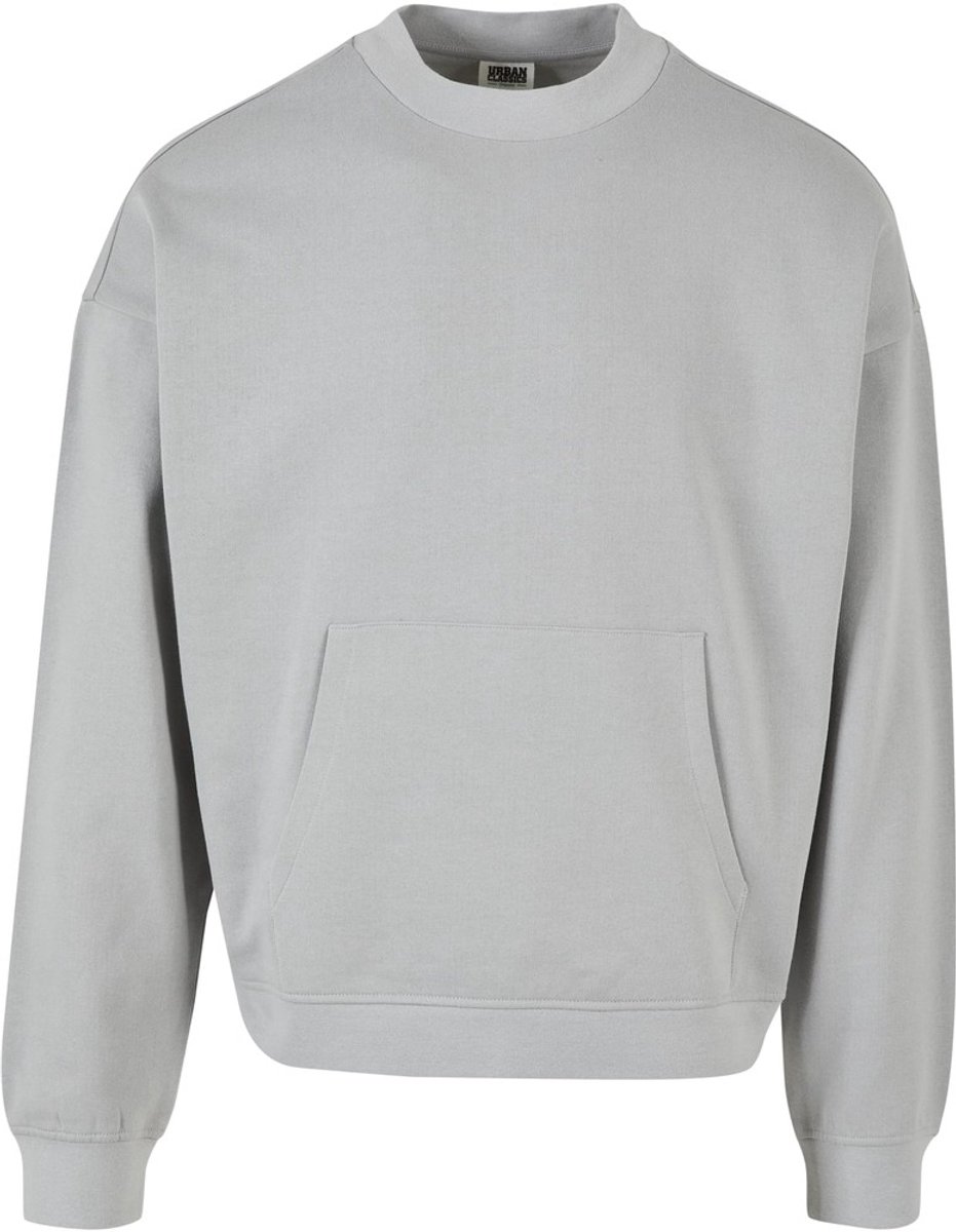 Urban Classics Organic Boxy Pocket Crewneck sweater/trui L Grijs