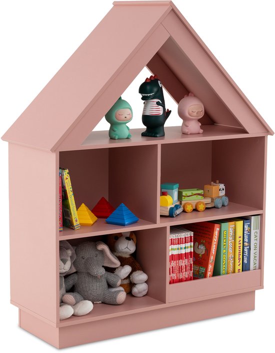 Bibliothèque pour enfants avec roulettes, étagère sur pied en bois, crochets en Bibliothèque pour enfants avec roulettes, étagère sur pied en bois, crochets en