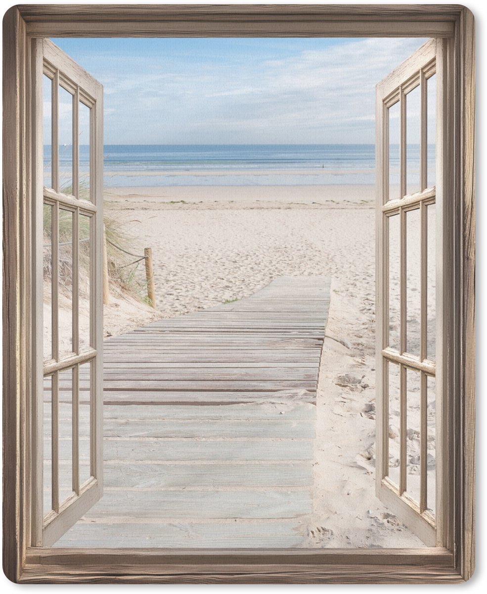 Muismat 19x23 cm - Mousepad Doorkijk - Strand - Duinen - Pad - Landschap - Muismatten