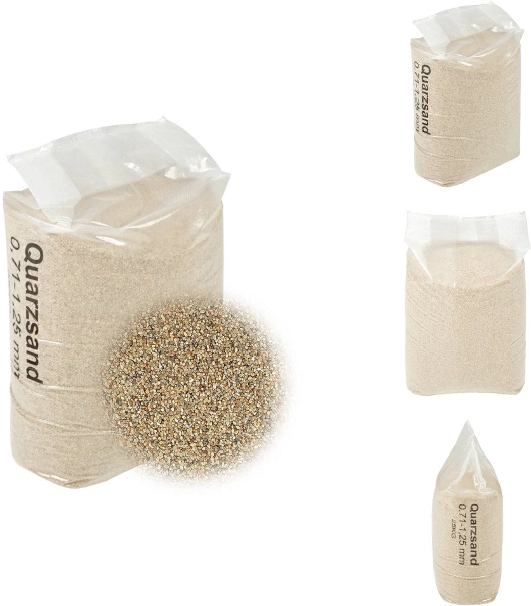 vidaXL Filterzand – Filterzand Voor Zwembad – Filtersysteem – Filter Zand – Filterzand 25 kg 0,71-1,25 mm