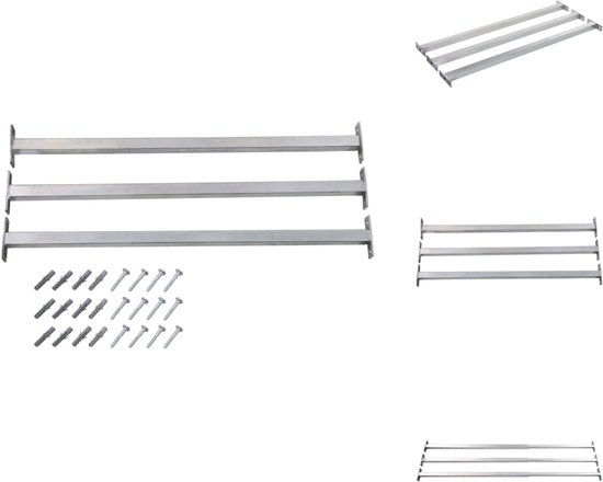 vidaXL Barrière de Sécurité - 710-1 200 mm - Acier galvanisé - Fenêtre