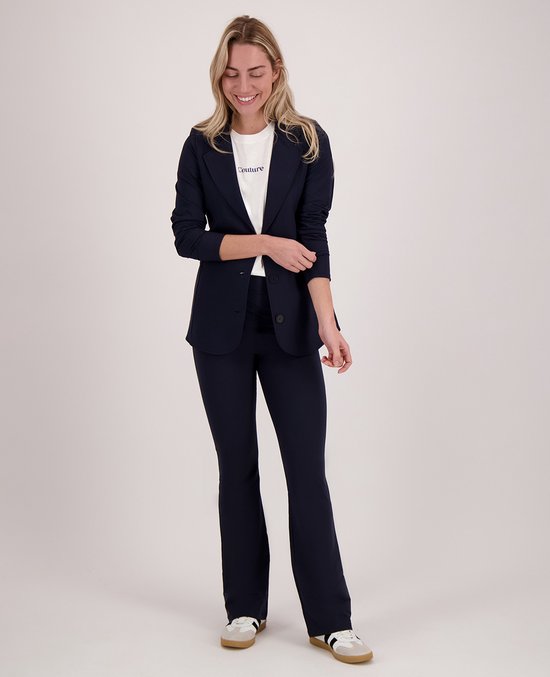Je m'appelle Travelstof At Work Broek Flared Met stretch - Blauw - Maat XL