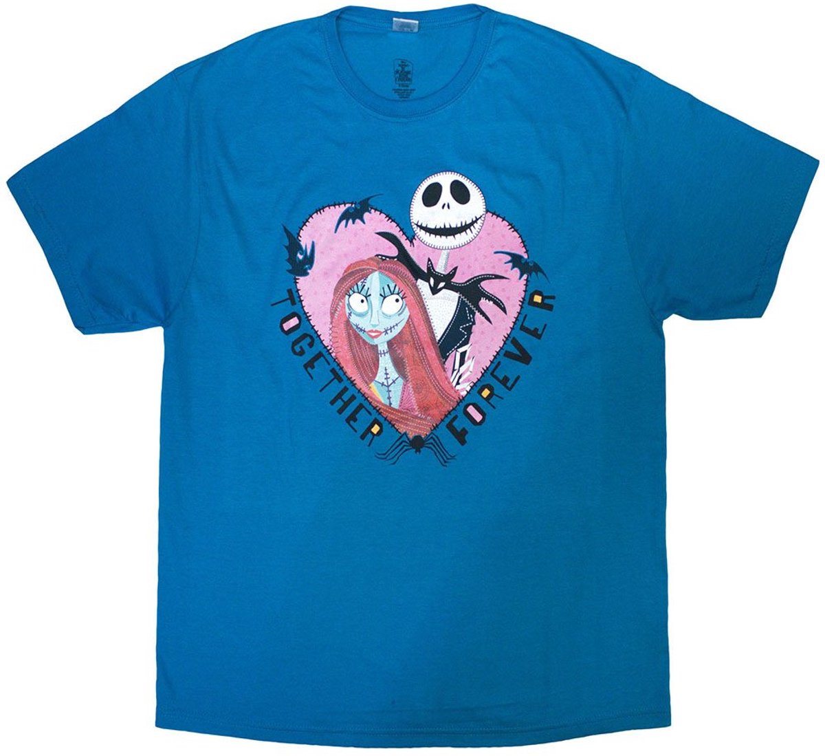 Disney The Nightmare Before Christmas - Jack & Sally Together Forever Heren Tshirt - 2XL - Blauw