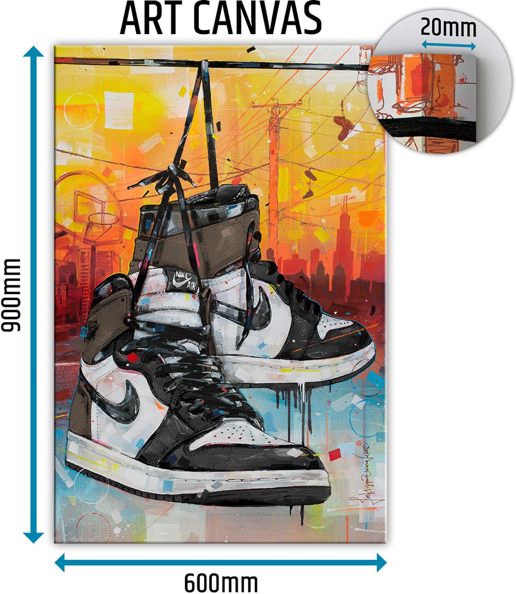 Sneaker canvas powerlines dark mocha 60x90 cm