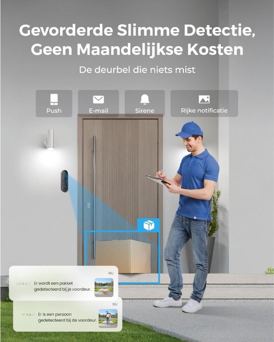Video deurbel met camera - Deurbel met beeld - Slimme deurbel - Draadloze video deurbel - Beveiliging huis - Deurbel met app - WiFi deurbel - Nachtzicht - Tweeweg audio - Beveiligingscamera voordeur - Voor smartphone en tablet