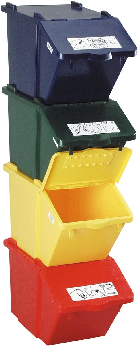 Meva - Afvalscheidingsbak - Stapelbaar - Groen - 45L — afbeelding 4
