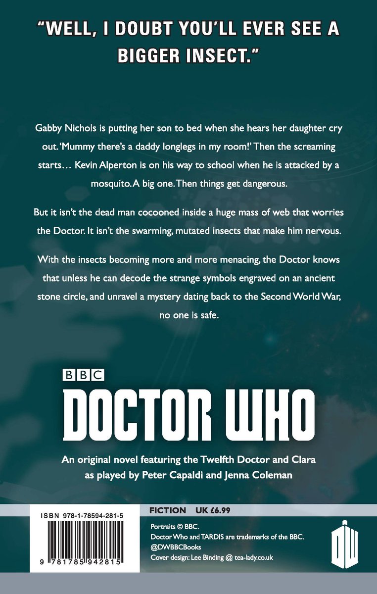 Doctor Who: The Crawling Terror - Achterkant met tekst over het verhaal en de cast van de BBC.