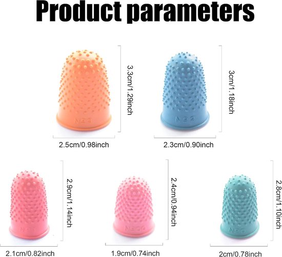 5 Stks Rubber Vinger Tips Vinger Pads Grips Dikke