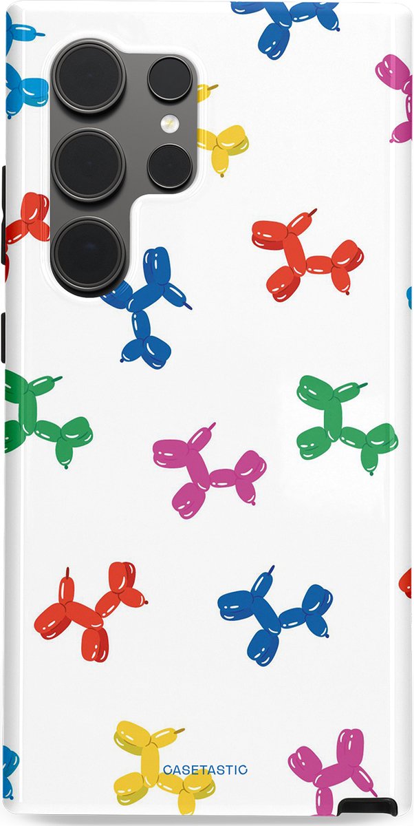 Casetastic Hoesje Geschikt voor Samsung S24 Ultra - Stijlvolle Beschermende Duo-layer Case - Ballonnen hondje