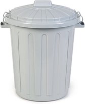 HL voederton 8 liter - voerton - grijs - kunststof - met deksel - Ø22.5x30 cm - rond
