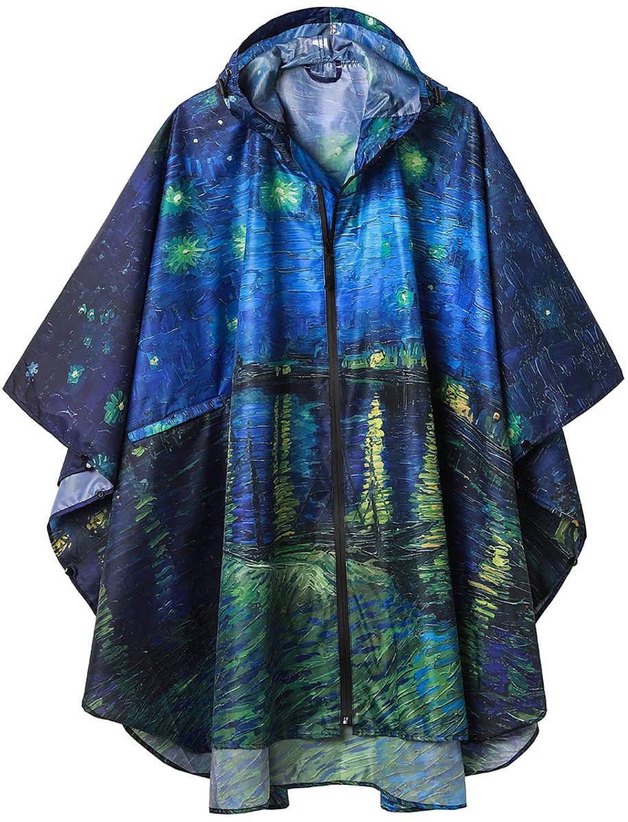 Ibenzoa® Stijlvolle Waterdichte Regenponcho met Capuchon en Ritssluiting voor Volwassenen