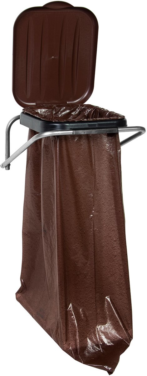 GSG24 Serie - Wandmontage Afvalhouder - 120L Zak - Bruin - Stevige Constructie - Binnen/Buiten