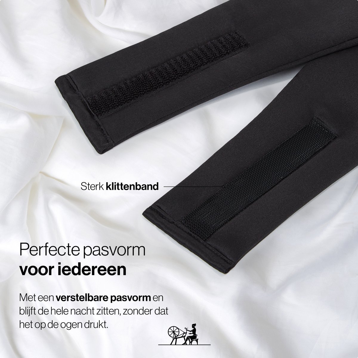 Dore & Rose - Slaapmasker - Oogmasker - Zijden Slaapmasker Voor Mannen en Vrouwen - Deep Sleep Mask - Eye Mask - Verduisterend - Wallen - Zwart - Nº 18 Ébène du Chêne — afbeelding 6