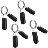 Veerclipsluiter - 4 stuks - Halterstang Dumbell Sluiter Veer Stang - 25mm - Dumbellsluiter - Haltersluiting - Halterklem - Veersluiting - Halterklemmen - Halterstangsluiter - Gewicht hendelklemmen