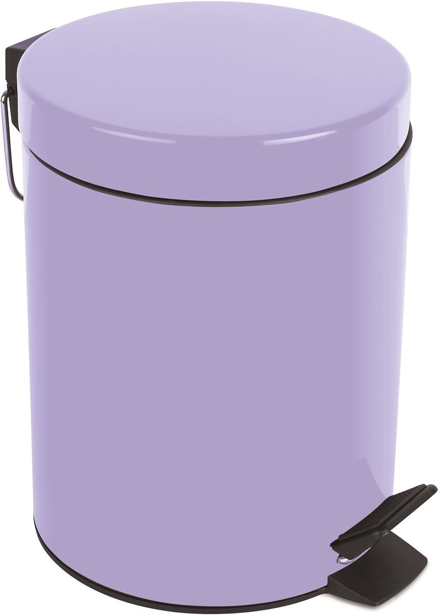 Spirella SYDNEY Pedaalemmer 3L – Lavendel – Staal – Voor Badkamer of Toilet