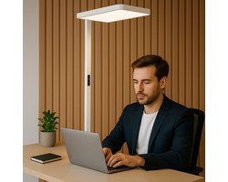 LedAffinity TrueLight V301W | Luxe Staande LED Bureaulamp Design | Full-Spectrum Daglicht 4000 K | CRI 98 | Dimbaar Touch | 6500 lm Vloerlamp – Wit