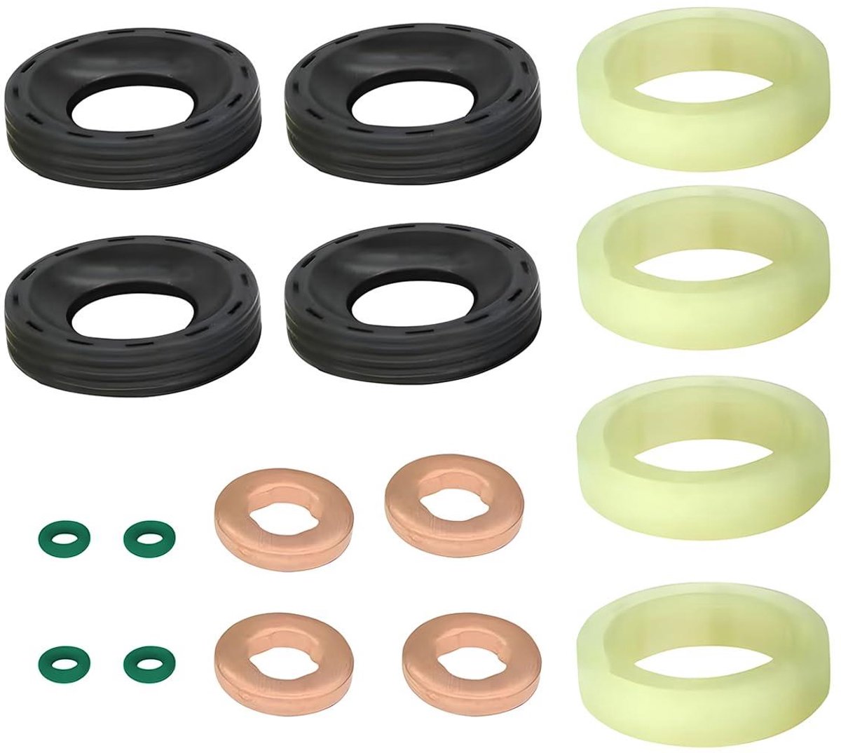 Injector O-ringen kit - Afdichtingen en sluitringen voor dieselinjectoren - Afdichtingsset - O-ringafdichting - Beschermring kit