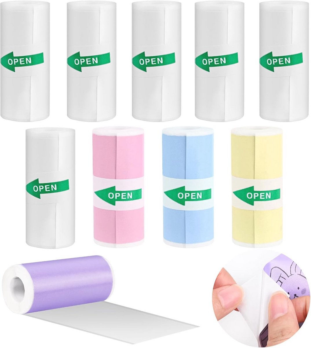 Mini fotoprinter met 10 rollen thermisch papier voor creatieve projecten