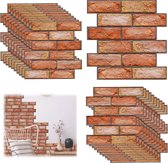 Relaxdays Wandpanelen zelfklevend, set van 5, decoratieve steenlook, 3D