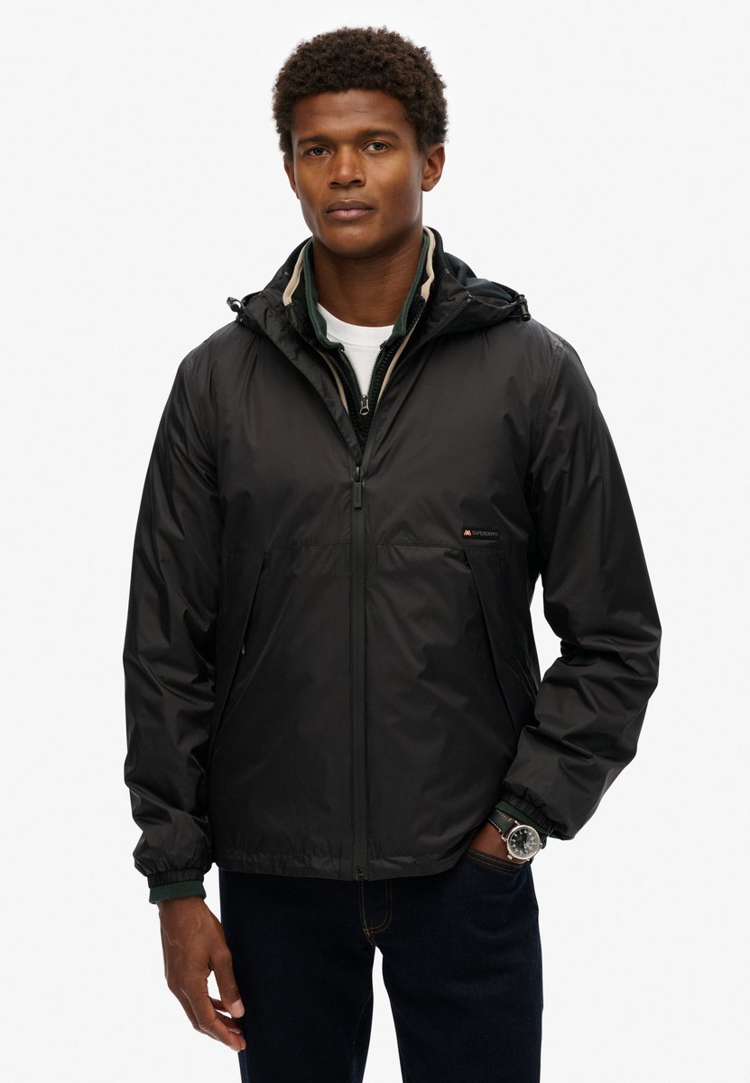 Superdry Windbreakerjas met capuchon en logo Heren Zwart